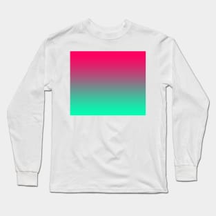 Fade Pink To Blue Gradient Long Sleeve T-Shirt